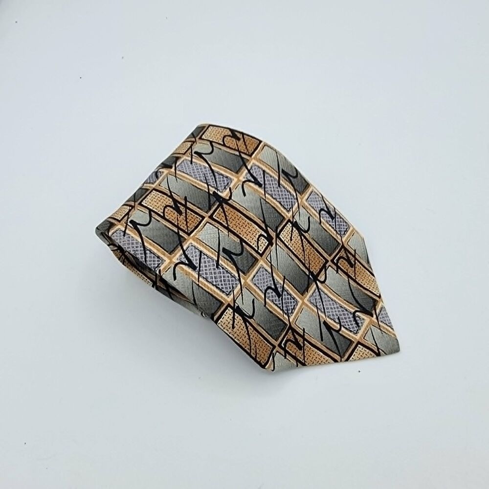 Jimmy V Silk Necktie, Collection One, V Foundation, Green Brown Blue, 58 x 4